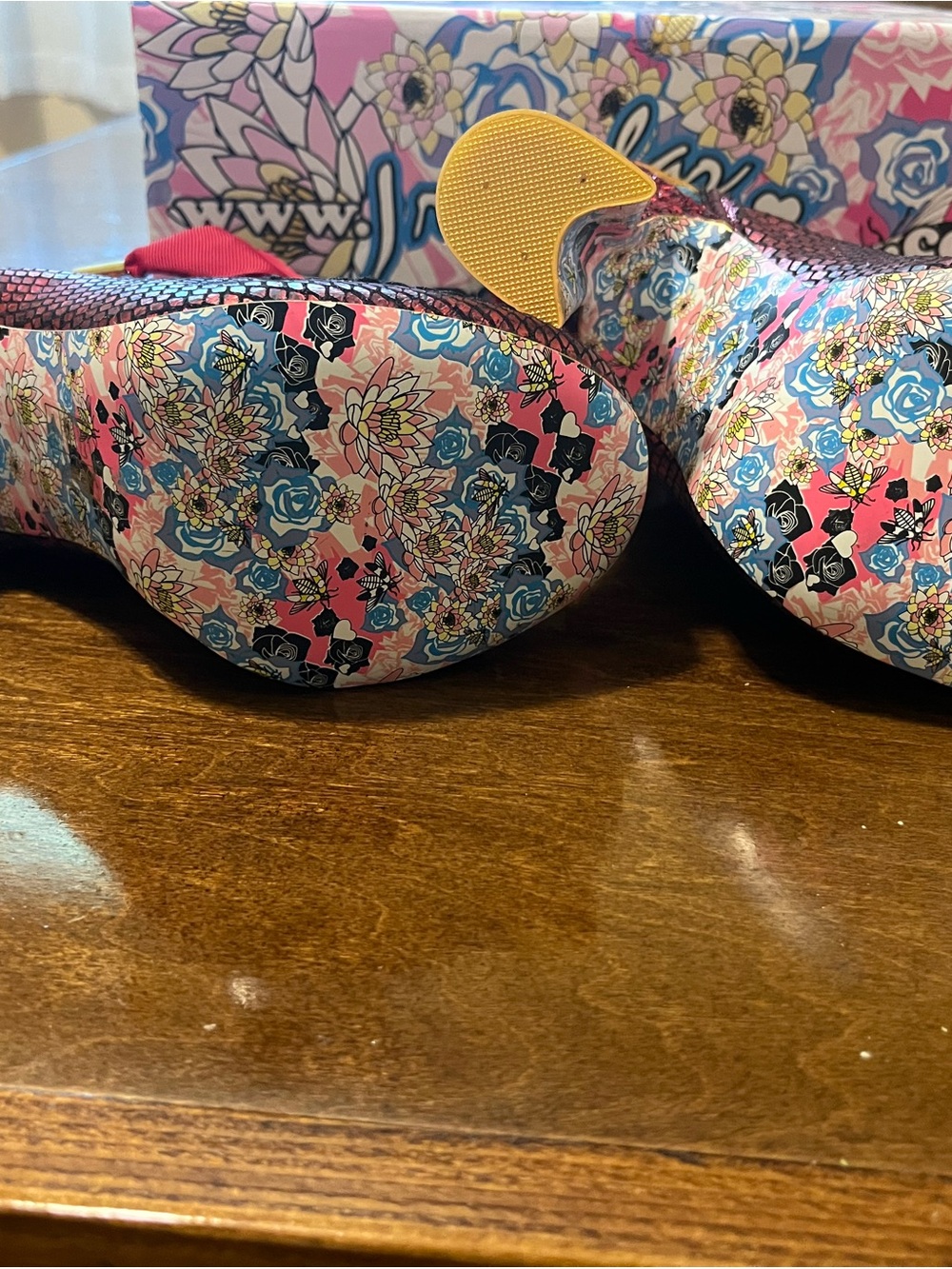 Irregular Choice Red Floral Velvet Lace-Up Booties - Picture 3 of 8